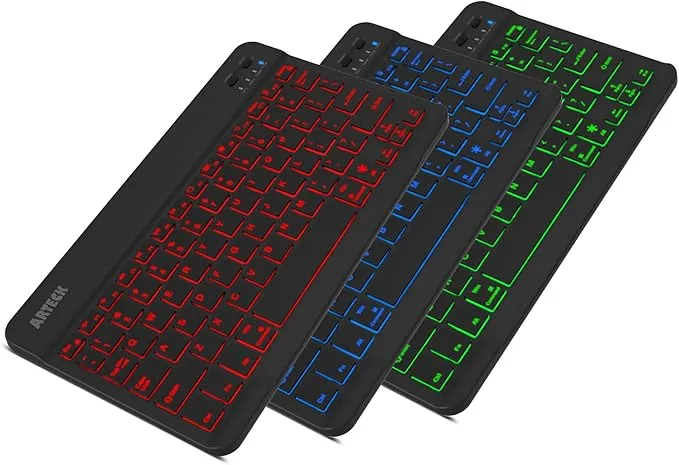 Universal Backlit 7-Colors Ultra Light Slim Portable Wireless Bluetooth 3.0 Keyboard HB030B