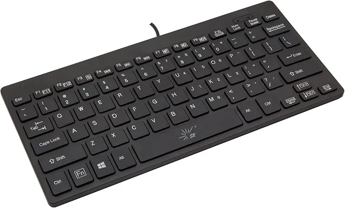 SR Mini Keyboard Wired Thin Light 78 Keys USB Multimedia Small for Pc Computer Laptop SR-K801