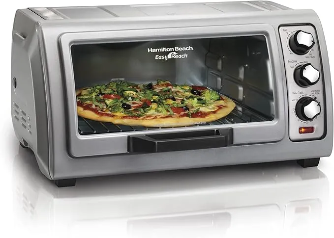 6 Slice Countertop Toaster Oven With Easy Reach Roll-Top Door 31127D