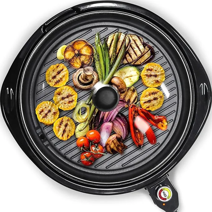 EMG-980BSC Large Indoor Electric Round Nonstick Grill