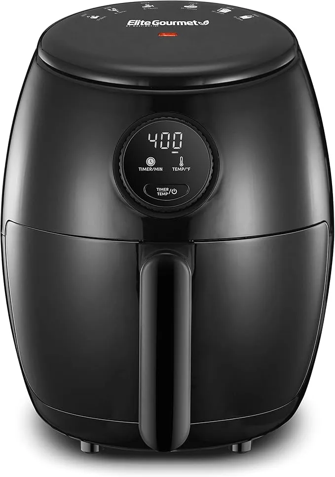 Elite Gourmet EAF2612D Personal 2.1Qt Compact Space Saving Programmable Hot Air Fryer