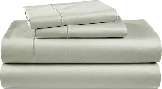 100% Egyptian Cotton Bed Sheets sábanas Queen, Soft & Comfy Luxury Hotel Like Thick Bedding Sheets & Pillowcase Set, Machine Wash Cooling 16'' Queen Deep Pocket Sheet Set Mineral