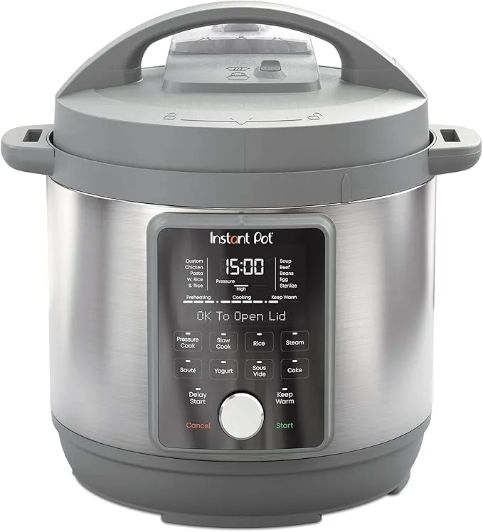 8-Quart Whisper Quiet 9-in-1 Electric Pressure Cooker, Slow Rice Cooker, Steamer, Sauté, Yogurt Maker, Warmer & Sterilizer, App With Over 800 Recipes, Stainless Steel, Duo Plus