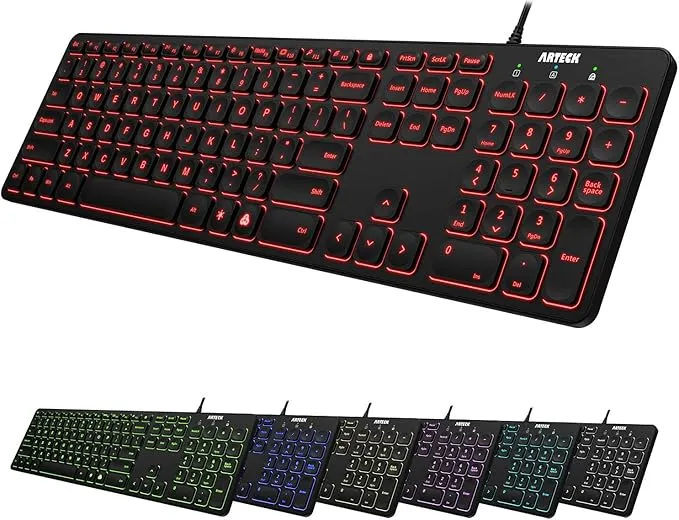 Backlit USB Wired Full Size Keyboard