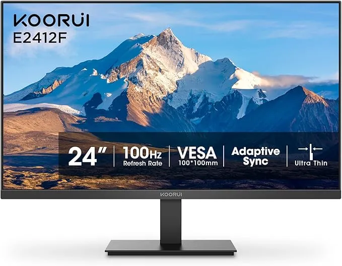 24-inch Computer Monitor Full HD 1920 x 1080p 100Hz VA Display E2412F