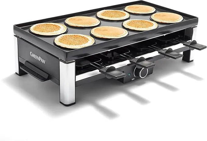 Electrics Healthy Ceramic Nonstick, 3-in-1 Reversible Grill, Griddle & Raclette CC005115-001