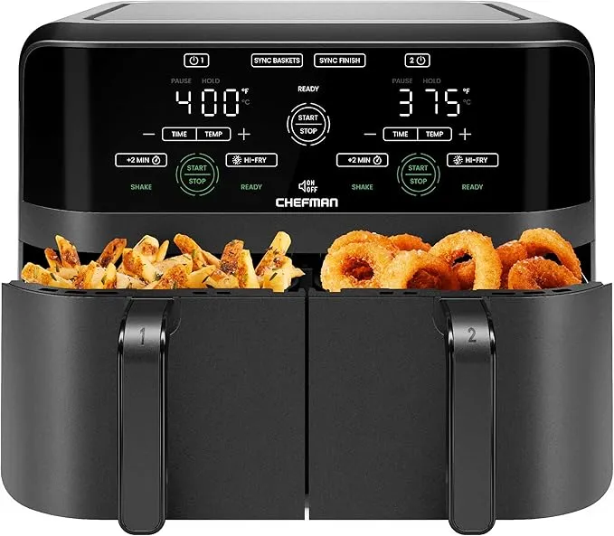 6 Quart Dual Basket Air Fryer RJ38-SQPF-3TDB-2