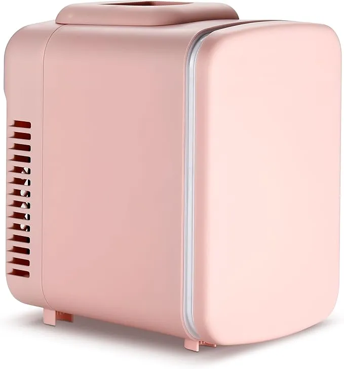 Mini Fridge, 4L/6 Can Portable Cooler & Warmer Freon-Free Small Refrigerator