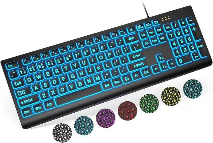 Large Print Backlit Keyboard K11 Pro