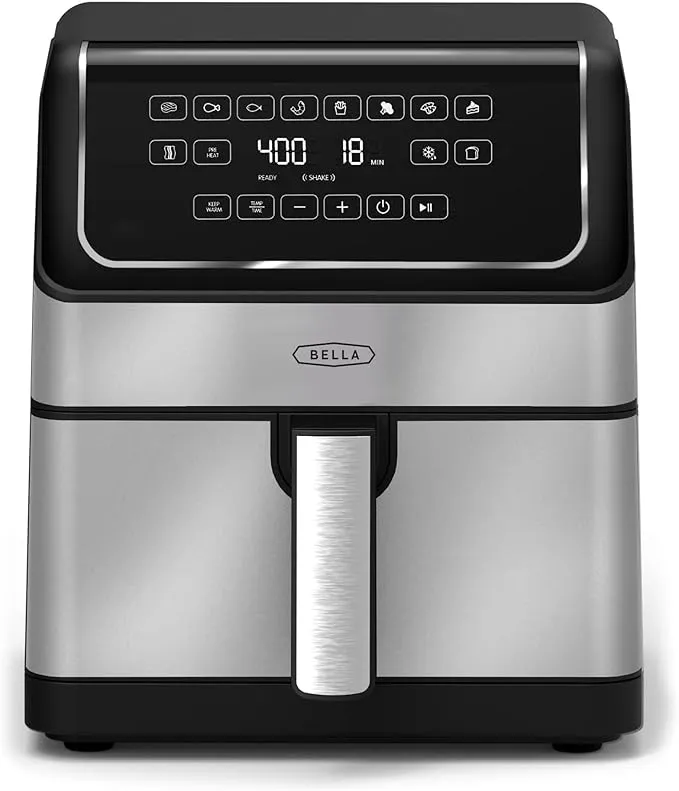 BELLA 8.0 QT Digital Air Fryer, Stainless steel