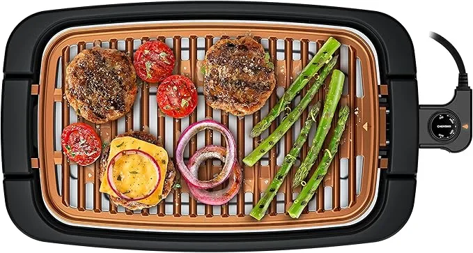Smokeless Indoor Electric Grill RJ23-SPG-BK-CP