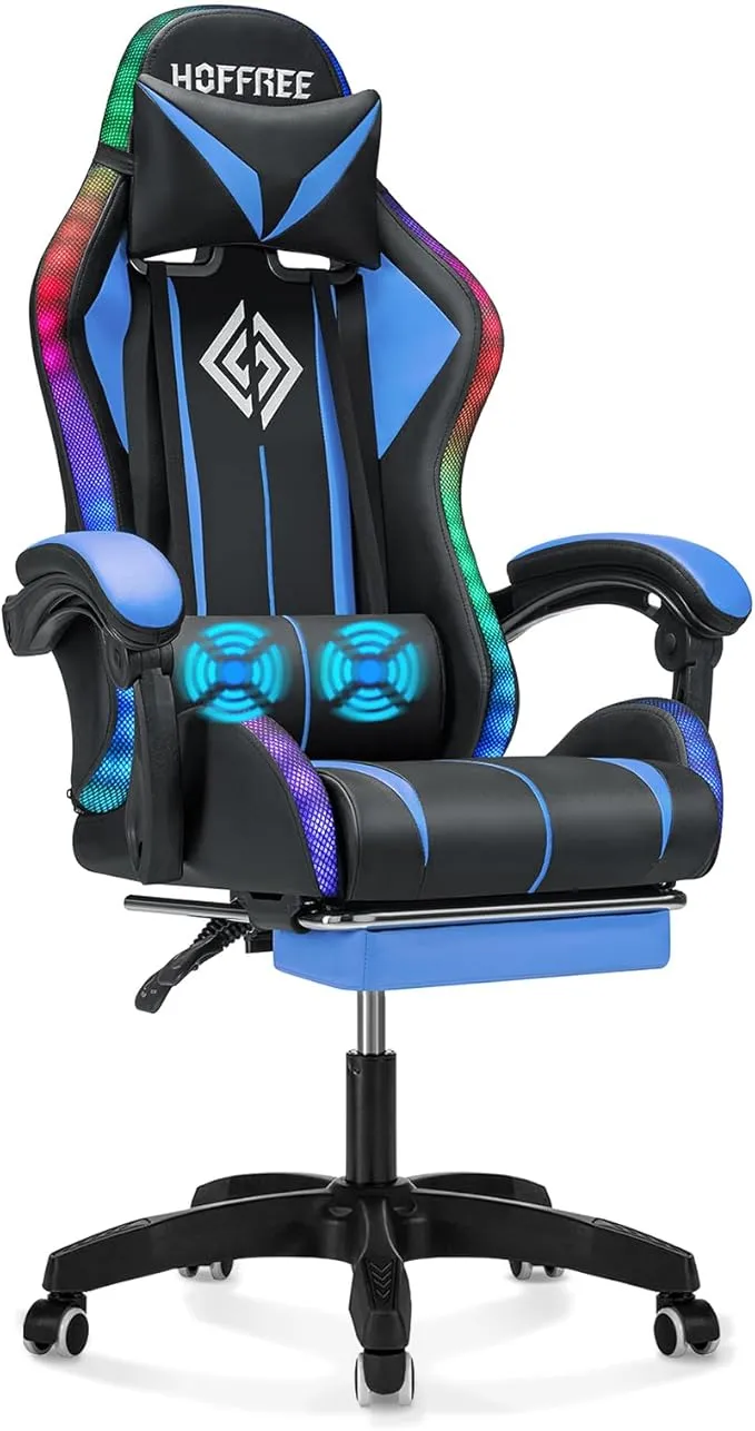 RGB Gaming Chair Massage with LED Lights HOGC-GP102
