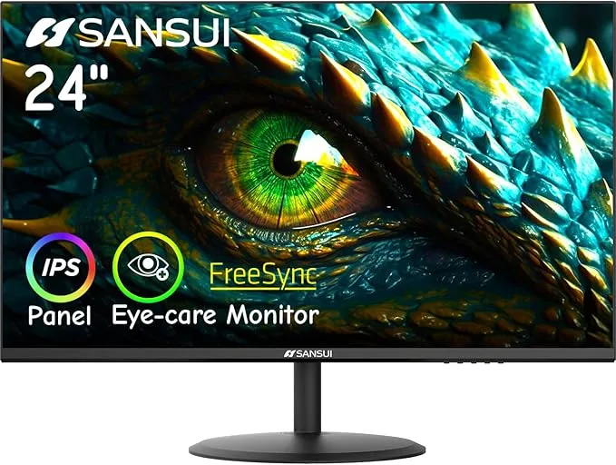 Computer Monitor 24 inch IPS Eye Care 1080P Display ES-24X5AL