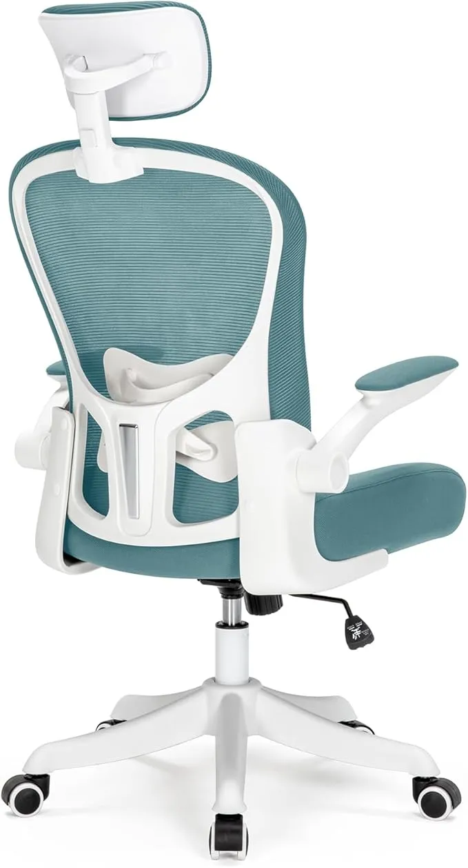 TLLMOON-6065 Detailed Micro-Adjustable Seat, Lift and Move Seat, 2D Lumbar Support, 2D Armrest with Headrest Office Chair, Study Chair, Gaming Chair