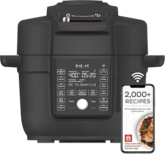 6.5 Quart Duo Crisp Ultimate Lid with WIFI, 13-in-1 Air Fryer and Pressure Cooker Combo