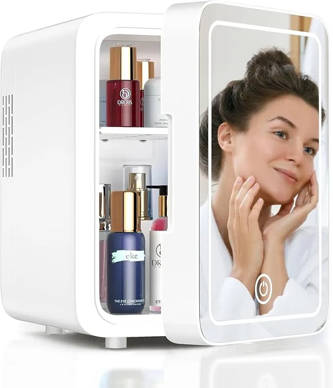 4L Skincare Fridge with LED Mirror