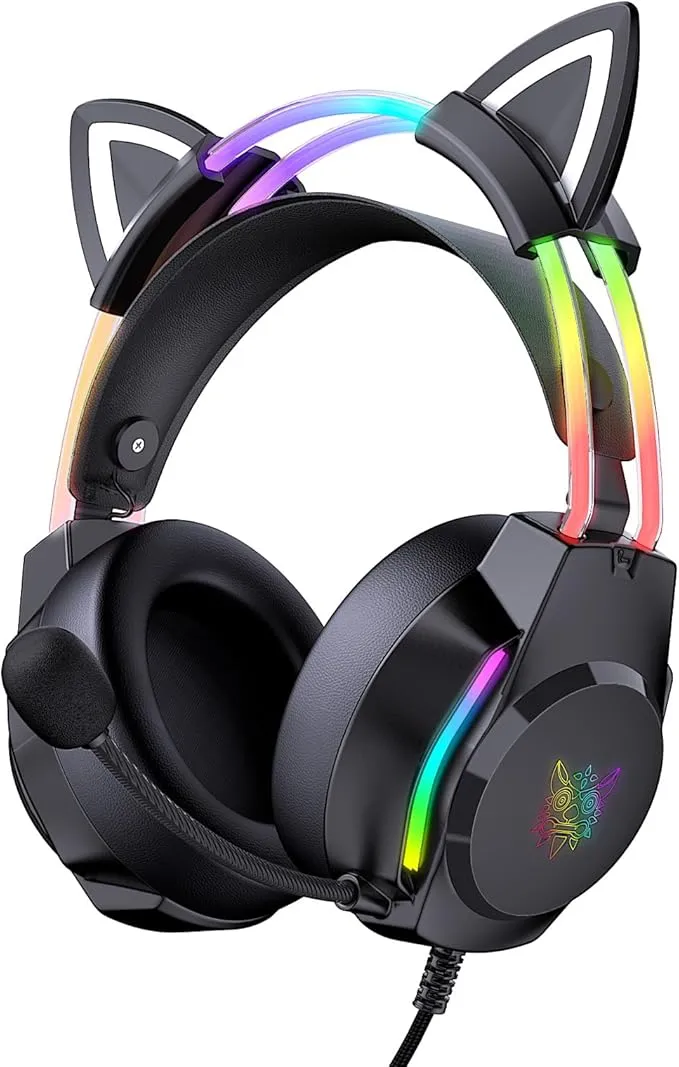 Gaming Headset with Microphone, Cat Ear Headphones X26