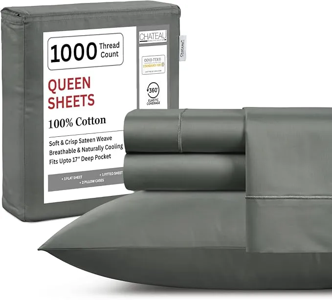 Authentic 1000 Thread Count Queen Bed Sheets