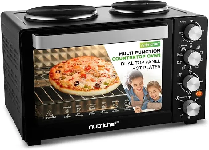 Nutrichef 30 Quart Kitchen Convection Oven & 2 Burner Cooker PKRTO28.5