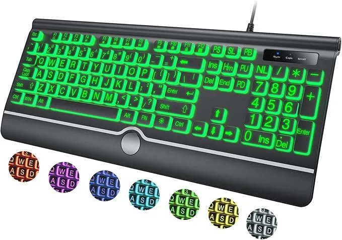 Large Print Backlit Computer Keyboard