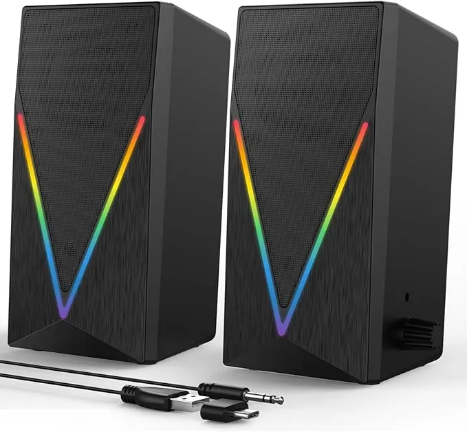 RGB Desktop Speakers with Enhanced Bass E-1062