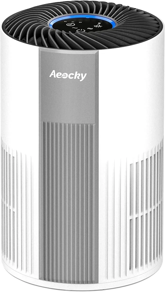 With YearChange 5-in-1 Washable Filter, AEOCKY Air Purifier for Home Bedroom Dorm