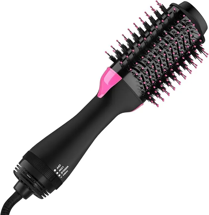 2024 New 4 in 1 Styling Tools Blow Dryer With Aluminum Sheet Oval Barrel, Hair Dryer and Styler Volumizer, Hot Air Brush Straightener