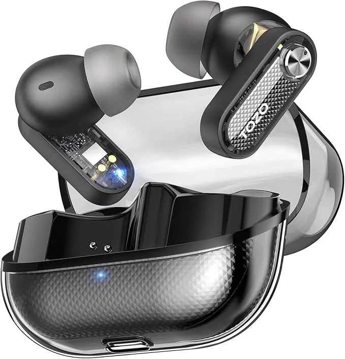Crystal Pods Hybrid Active Noise Cancelling Wireless Earbuds