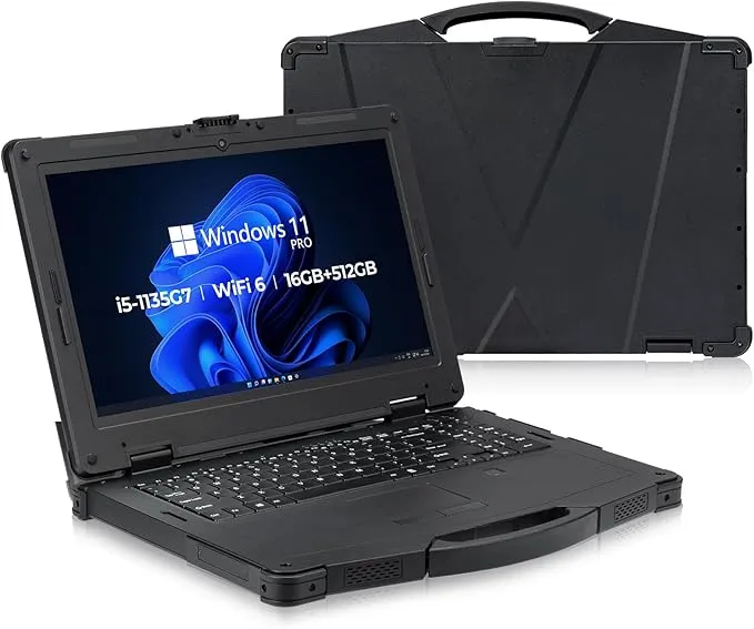 15.6" Rugged Laptop Windows 11 Pro, Intel i5-1135G7, 16GB+512GB