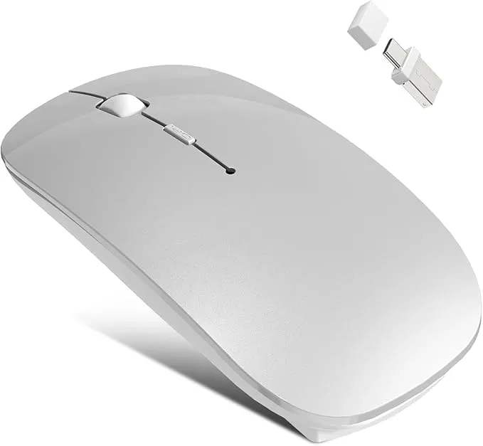 2.4G Wireless Bluetooth Mouse with Jiggler Mode AZM-XMSB-Silver