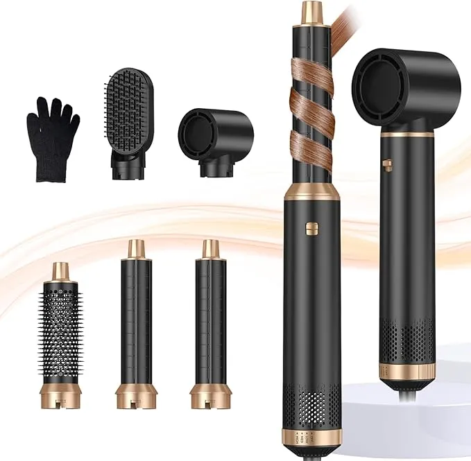 Blow Dryer Brush 5 in 1 Negative Ion Hair Dryer Brush Set Upgrade Hot Air Brush Air Styler Curling Wrap Air Curler
