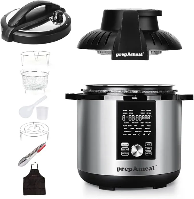 8Qt Electric Pressure Cooker & Air Fryer Combo PAF80-130A1