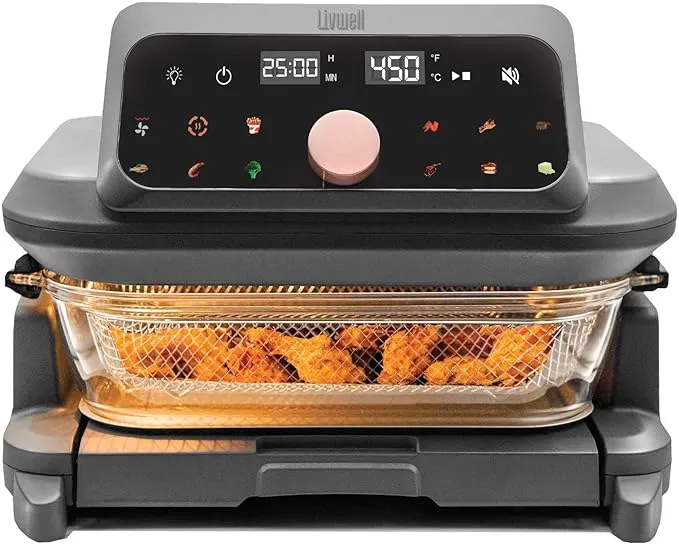 Livwell 6 Quart Glass Container Air Fryer LWAF2G