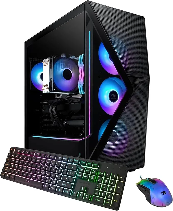 Slate MESH Gaming PC Desktop Computer Intel Core i7 14700F NVIDIA GeForce RTX 5070 12GB 32GB DDR5 RGB 5200MHz RAM 1TB NVMe SSD Windows 11 Home - SMI7N5701