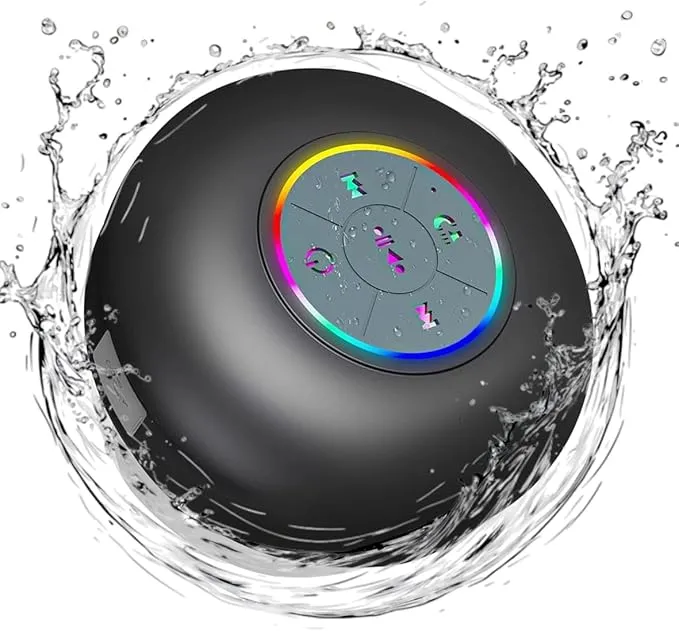 Waterproof Bluetooth Shower Speaker with LED