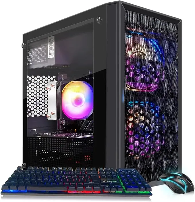 Gaming PC Computer Desktop, AMD Ryzen 5 5500 up to 4.2GHz, GeForce RTX 3050 6G