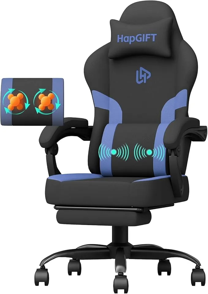 Gaming Chair HAP002-BLACK BLUE-FBM