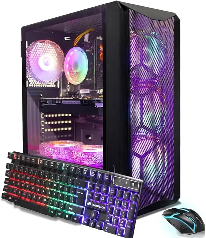 Gaming PC Computer Desktop, Intel Core i7 8th Gen up to 4.1GHz, GeForce RTX 3050 6G
