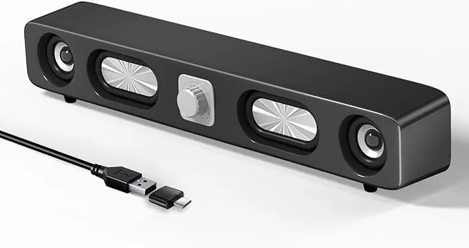 Wired USB-Powered Sound-bar with 6W Stereo Sound for Desktop 3405