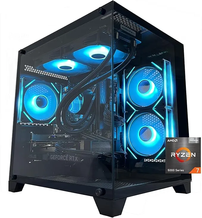 Gaming PC Desktop Computer, Ryzen 7 5700X, RTX 5060, MX570